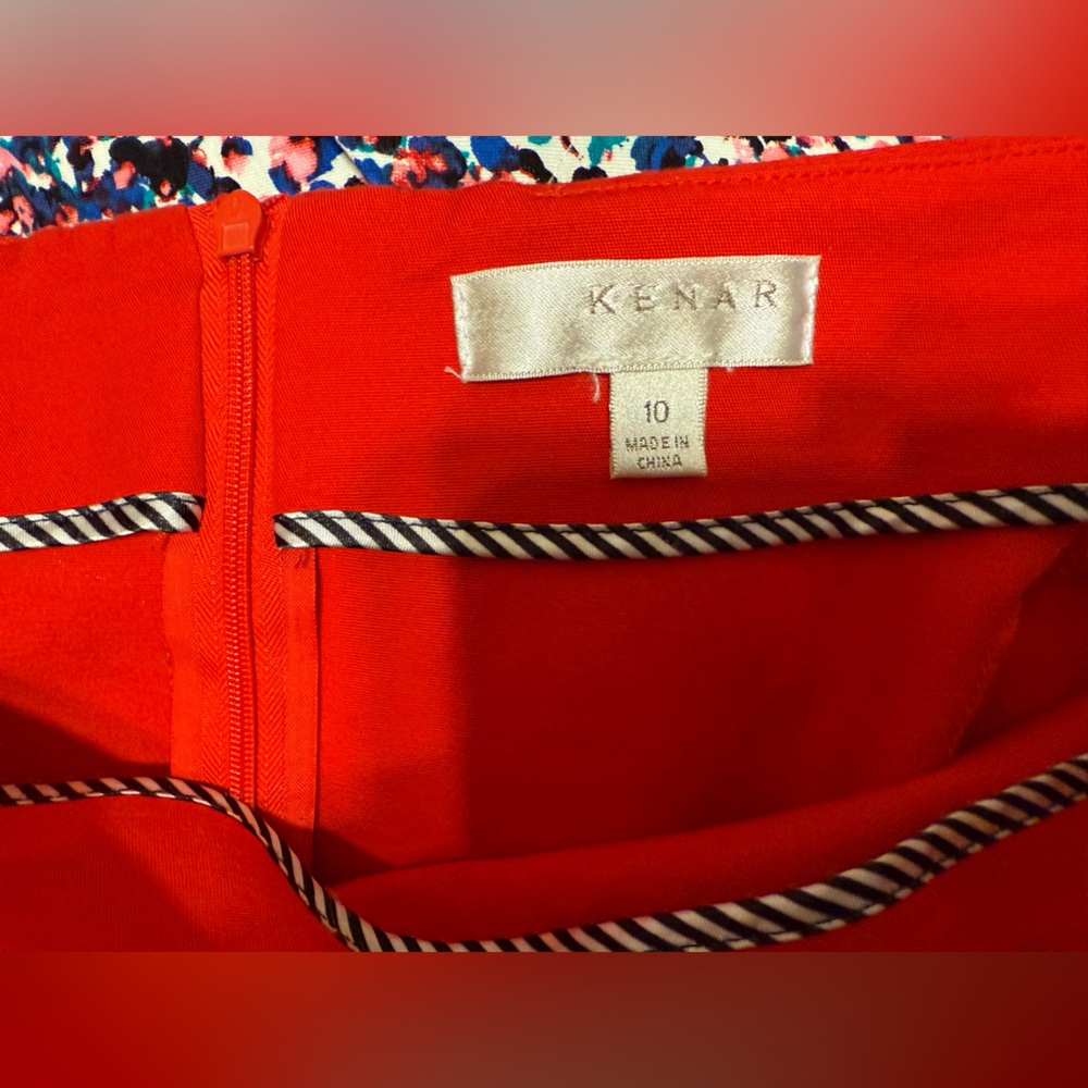 Kenar Fiery Lipstick Red Pencil Skirt 10 Medium - Picture 2 of 6